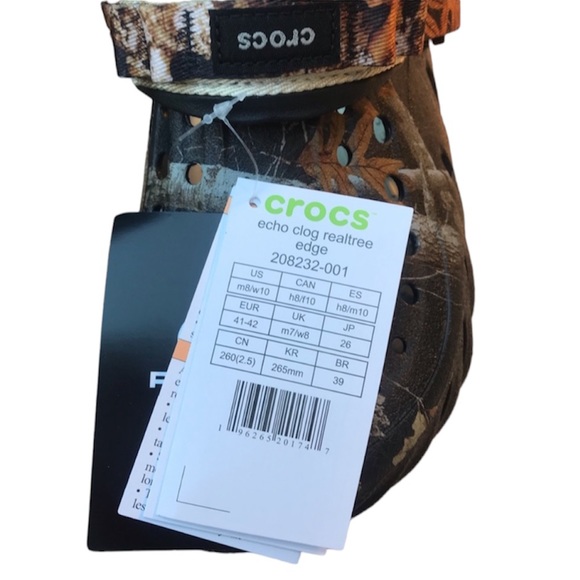 NWT CROCS x EDGE REALTREE ECHO CLOGS- size m7/w9 - Picture 6 of 7